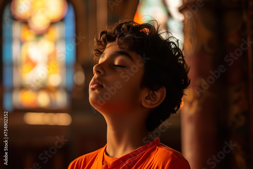 child praying at church © Davivd