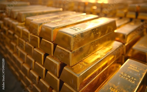 A stack of gold bars with the numbers 2010 on them. The bars are piled on top of each other, creating a sense of abundance and wealth