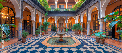 interiors of a nice big large Moroccan house