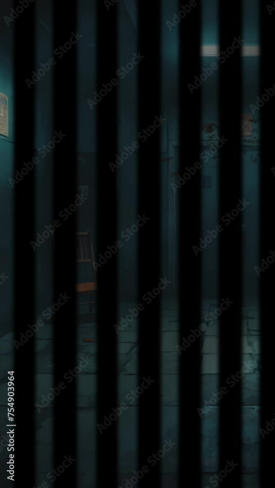 Scary prison room in the dark. digital painting illustration with cartoon or anime style. Scary prison room in the dark. digital painting illustration with cartoon or anime style.