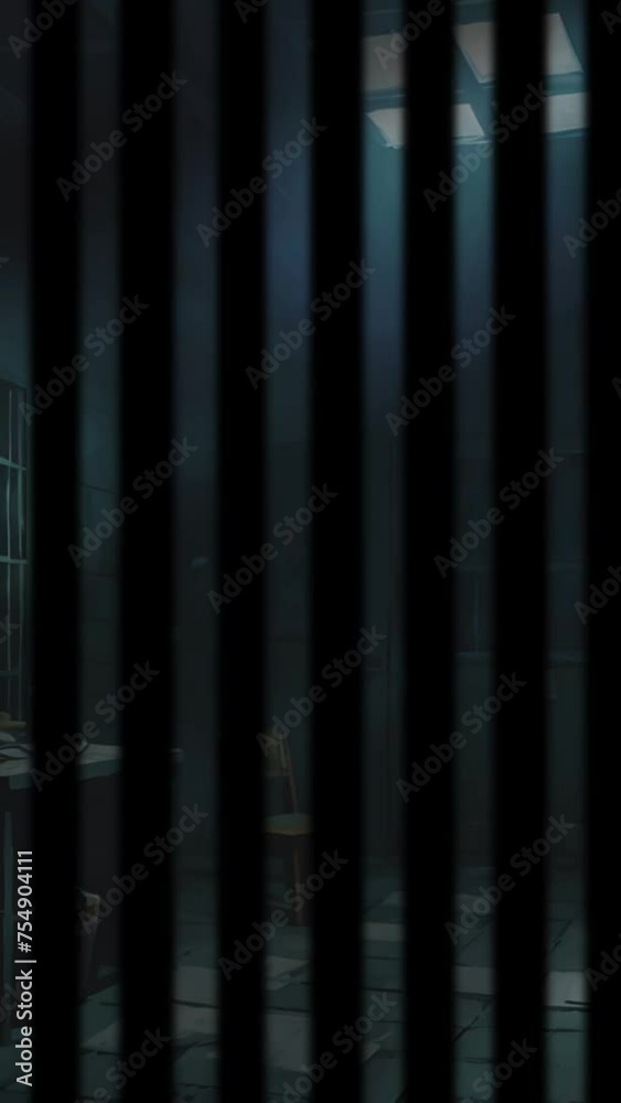 Scary jail room in the dark. digital painting illustration with cartoon or anime style. seamless looping vertical video animation background. Scary jail room in the dark. digital painting illustration with cartoon or anime style. seamless looping vertical video animation background.