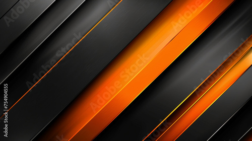 Black and Tangerine with templates metal texture soft lines tech gradient abstract diagonal background 