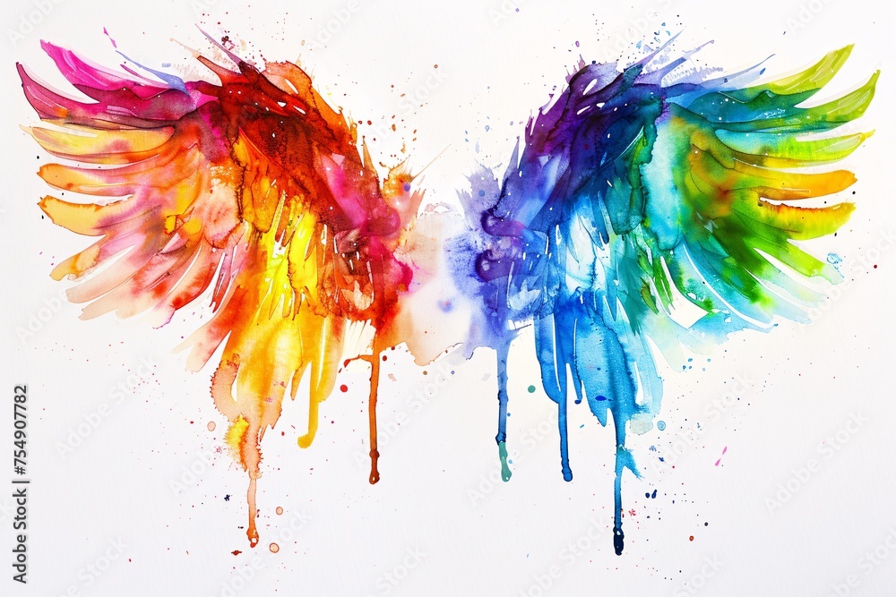 Colorful Rainbow Wings Generative AI Colorful Rainbow Wings Generative AI