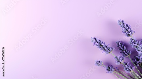 lavender on colored background with copy space