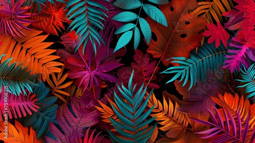 colored leaves on backgrond