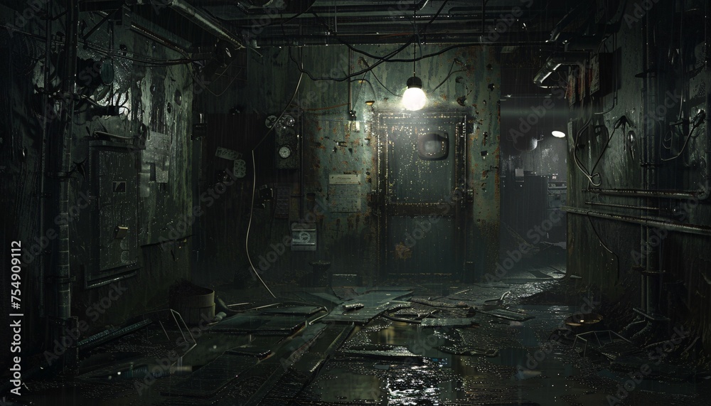 Abandoned Industrial Hallway Generative AI Abandoned Industrial Hallway Generative AI