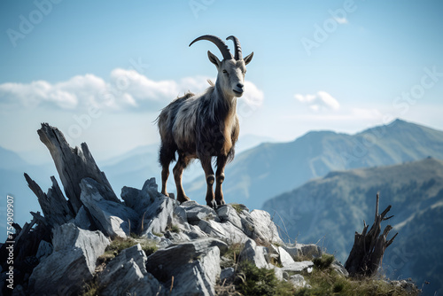 Capricorn  capricorn standing on a mountain  mountain goat