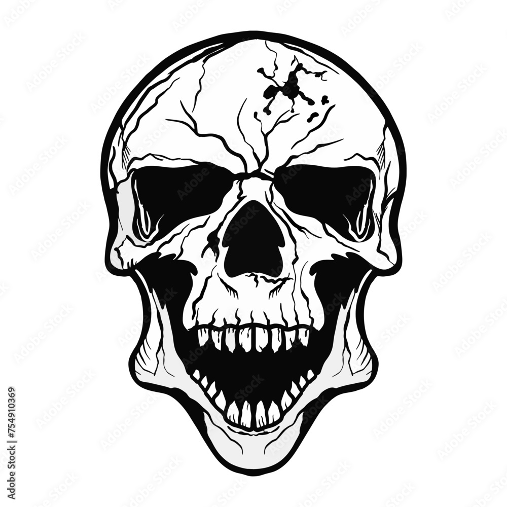 skull on black vector skull on black vector