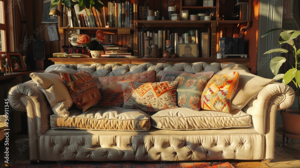 A snug living room setup featuring a roaring fireplace, plush throws, lit candles, and a book, creating an inviting atmosphere of warmth and relaxation