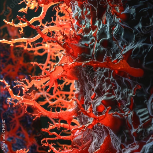 A microscopic close up view of the Blood Brain Barrier