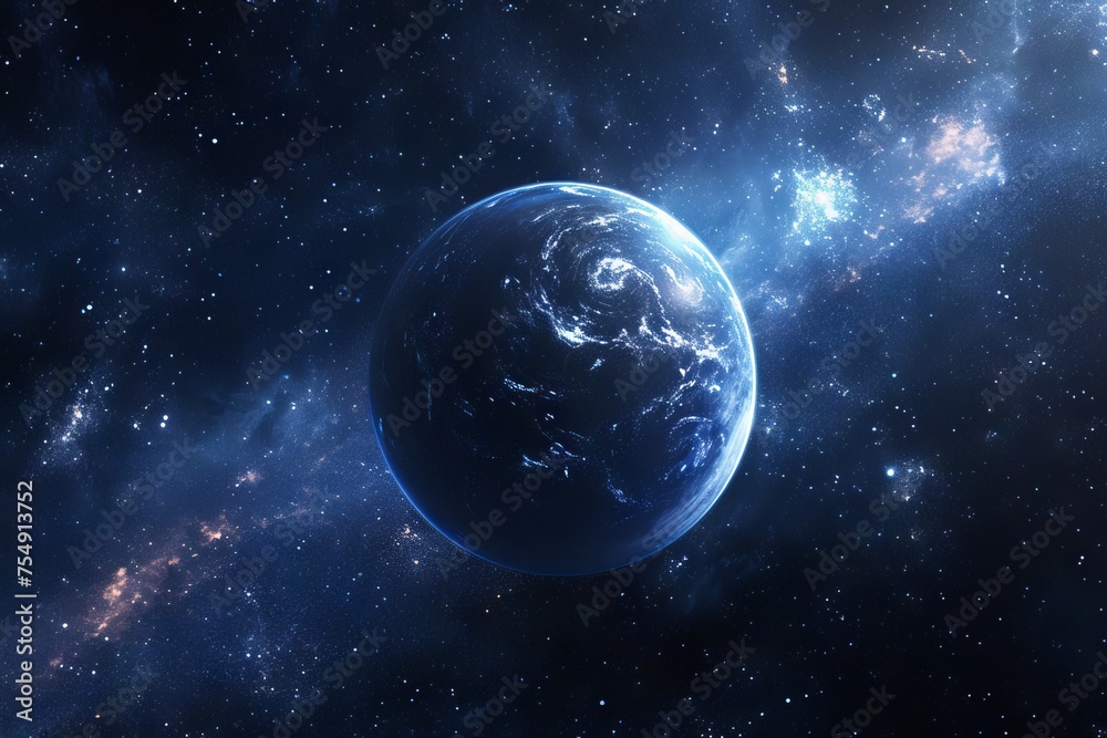 Fototapeta premium Starry Nova: Spiral Galaxy Amidst Celestial Brilliance