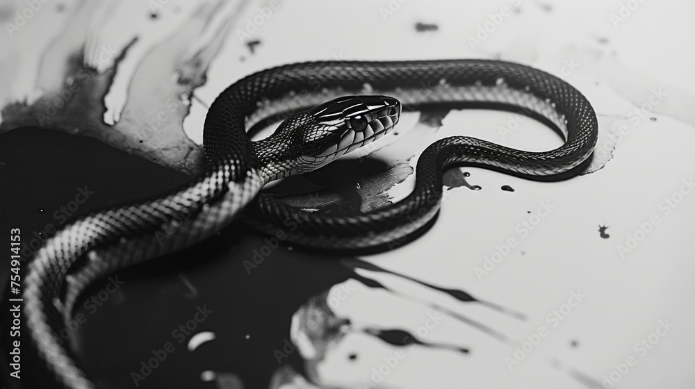 Obraz premium Sidewinding Striped Snake