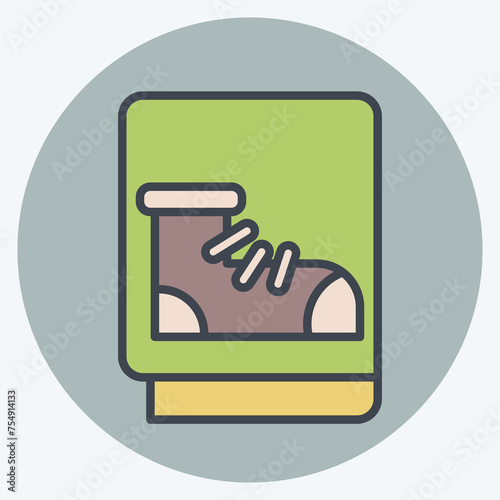 Icon Leather. related to Shoemaker symbol. color mate style. simple design editable. simple illustration