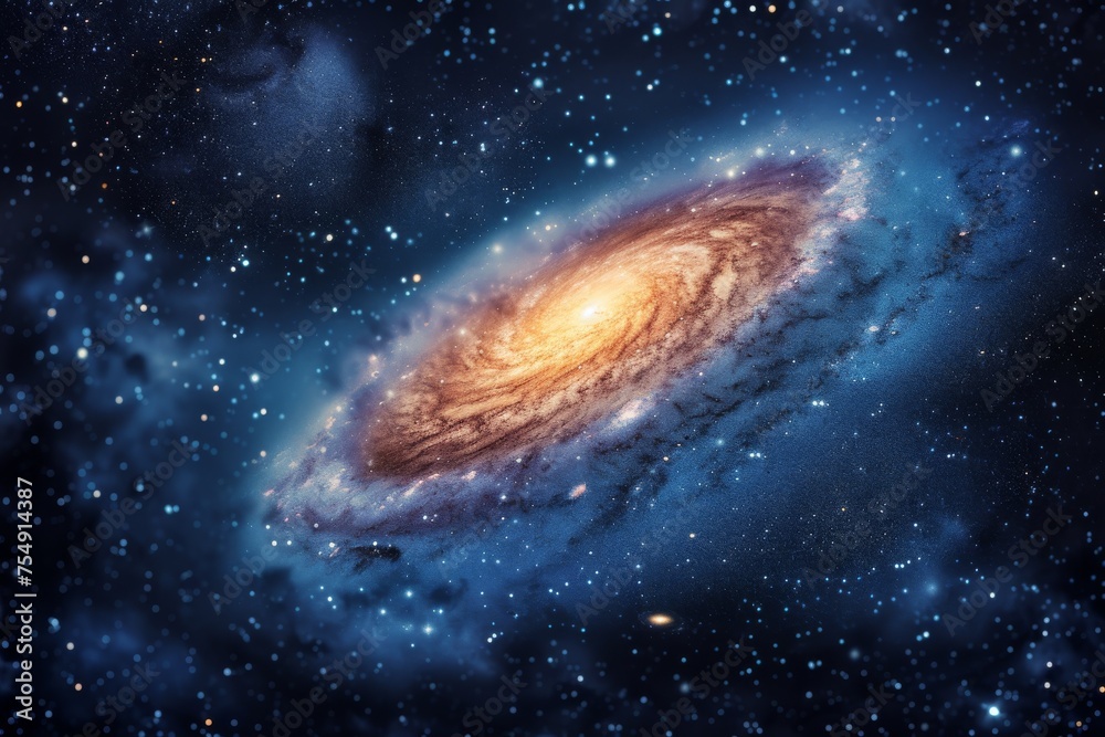 Fototapeta premium Starry Spectacle: Spiral Galaxy in Astral Symphony