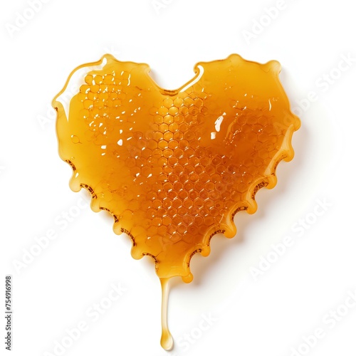 heart shaped honeycomb on white background
