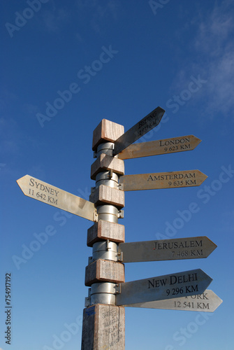 Distance signpost, Cape of Good Hope, South Africa