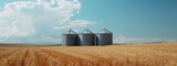 Silos in a Wheat Field, Storage of Agricultural Production