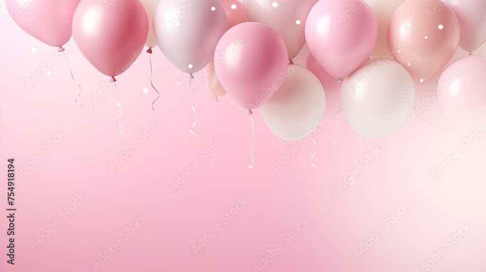 colorful balloons with empty space for parties and anniversaries