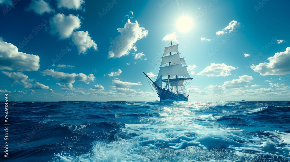 Fototapeta premium ship in the sea