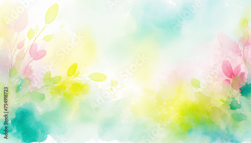 Colorful flowers watercolor background
