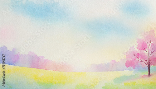 Colorful flowers watercolor background
