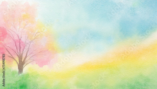 Colorful flowers watercolor background

