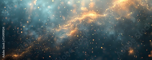 abstract background with Blue and gold particle. Christmas Golden light shine particles bokeh on navy blue background. Gold foil texture. Sparkle Texture.