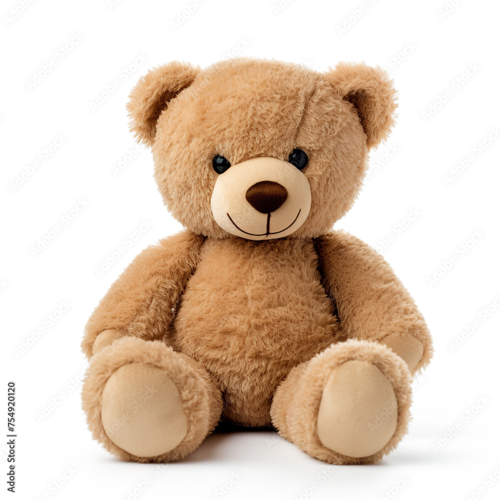 soft toy, teddy bear on a white background сreated with Generative Ai