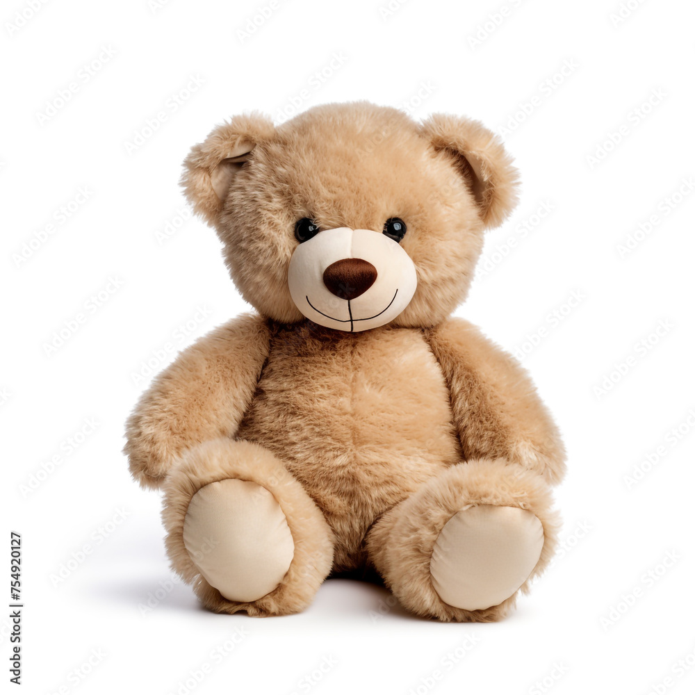 soft toy, teddy bear on a white background сreated with Generative Ai