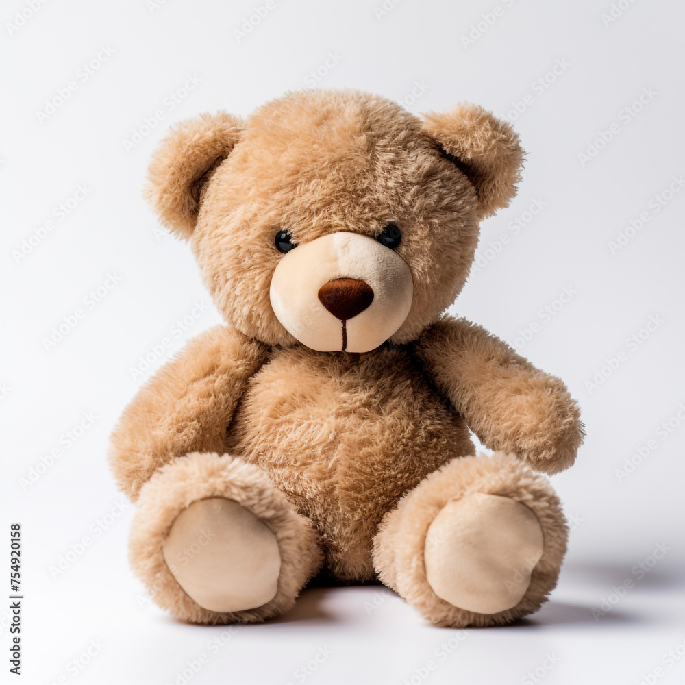 soft toy, teddy bear on a white background сreated with Generative Ai soft toy, teddy bear on a white background сreated with Generative Ai