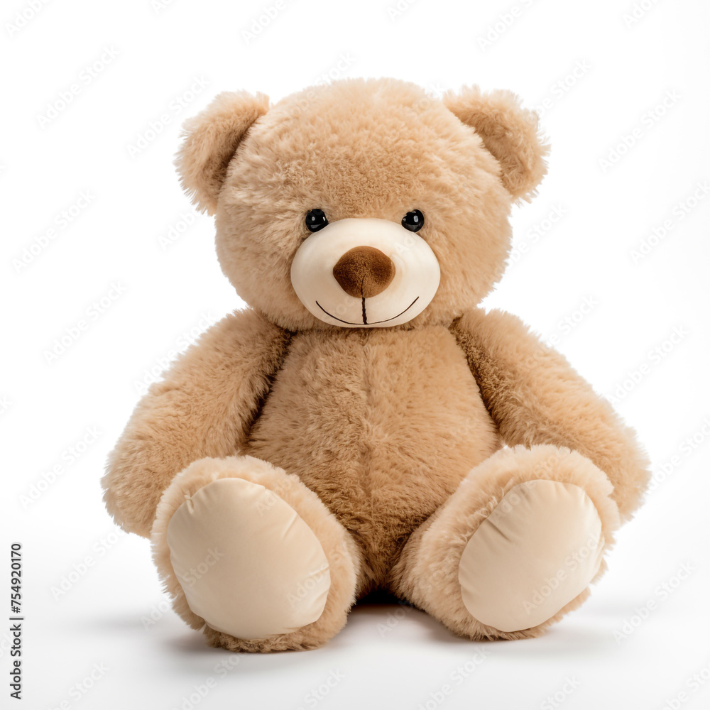 soft toy, teddy bear on a white background сreated with Generative Ai soft toy, teddy bear on a white background сreated with Generative Ai