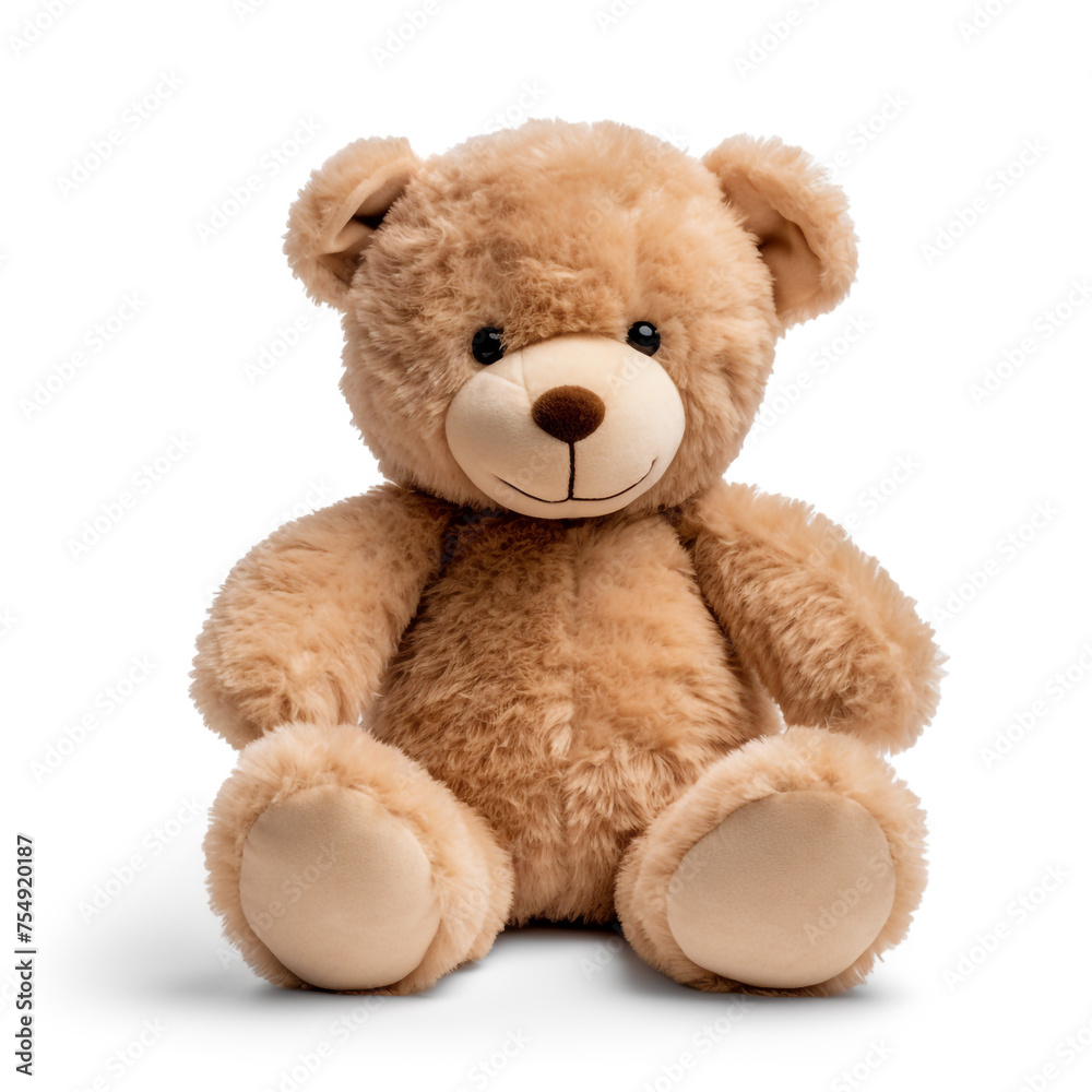 Fototapeta premium soft toy, teddy bear on a white background сreated with Generative Ai