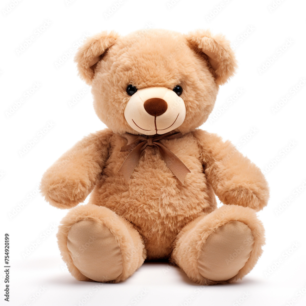 Fototapeta premium soft toy, teddy bear on a white background сreated with Generative Ai