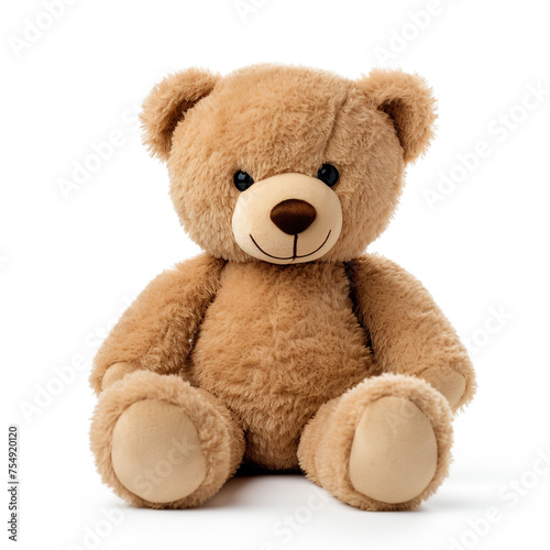 soft toy, teddy bear on a white background сreated with Generative Ai © Andrii Yablonskyi