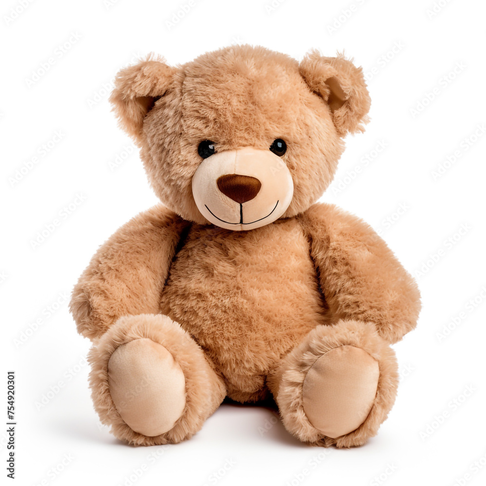 soft toy, teddy bear on a white background сreated with Generative Ai