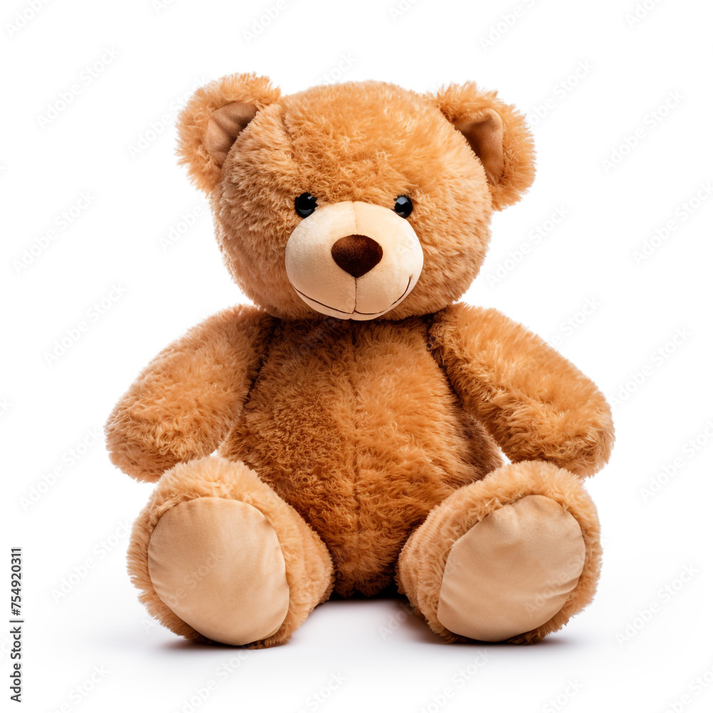 soft toy, teddy bear on a white background сreated with Generative Ai