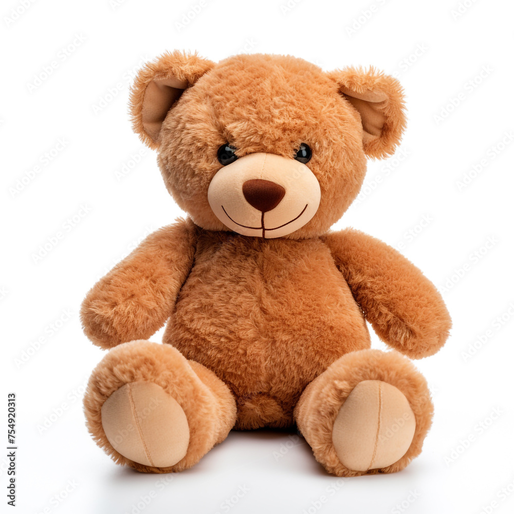 Fototapeta premium soft toy, teddy bear on a white background сreated with Generative Ai