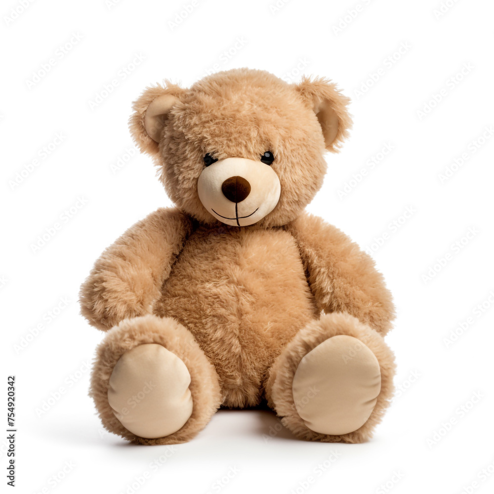 soft toy, teddy bear on a white background сreated with Generative Ai