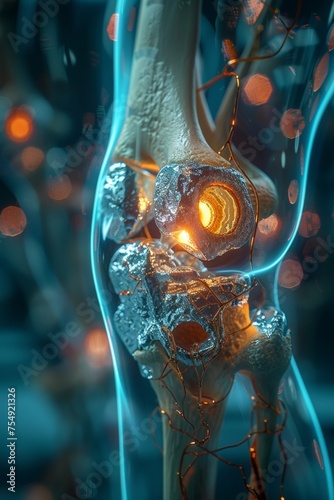 Knee Joint Replacement, 3D Style Illustration