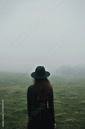 Foggy Landscape with Woman in Hat © DVS