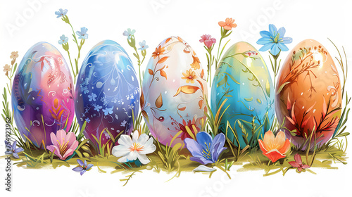 Easter eggs springtime  illustration