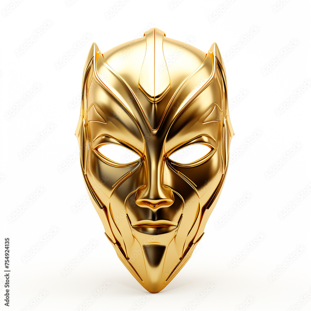 golden mask on a white background сreated with Generative Ai golden mask on a white background сreated with Generative Ai