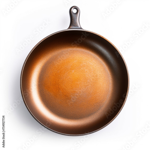 frying pan on a white background сreated with Generative Ai