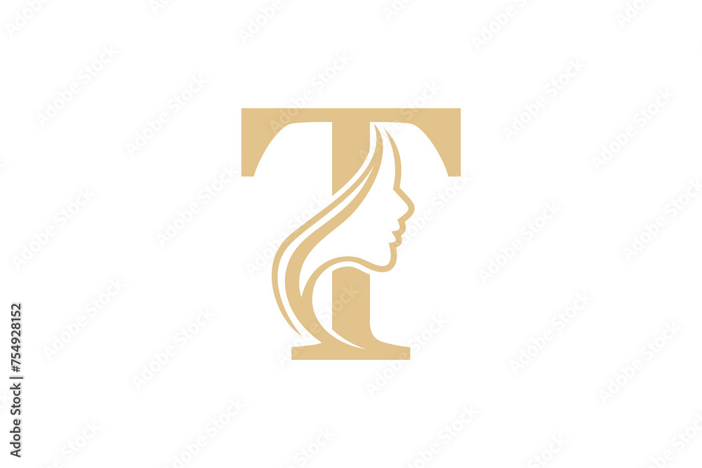 beauty women element design with letter combination beauty women element design with letter combination