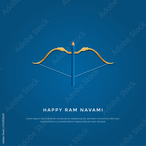 Vector shree ram navami happy ram navami day creative design ram navami ads background, vector illustration.