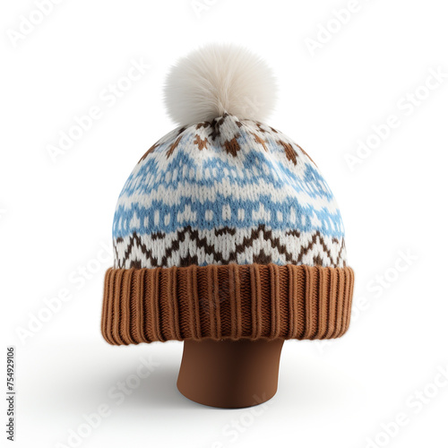 winter hat on a white background сreated with Generative Ai photo