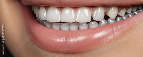 Close-up of a perfect smile with white teeth