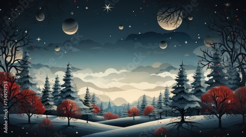 Galactic Christmas Background Ideal for Text Incorporation