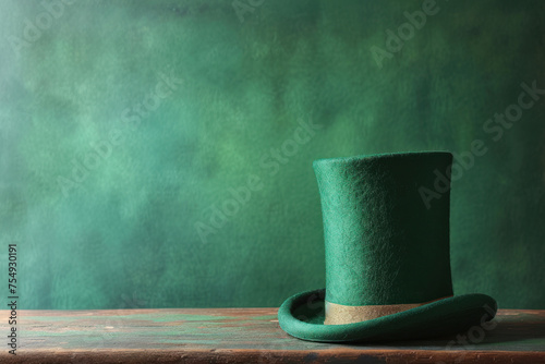 St. Patrick's hat on a green background.