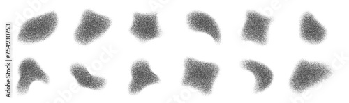 Fluid halftone forms, abstract liquid grainy various shapes, Stipple doodle design fluid background.